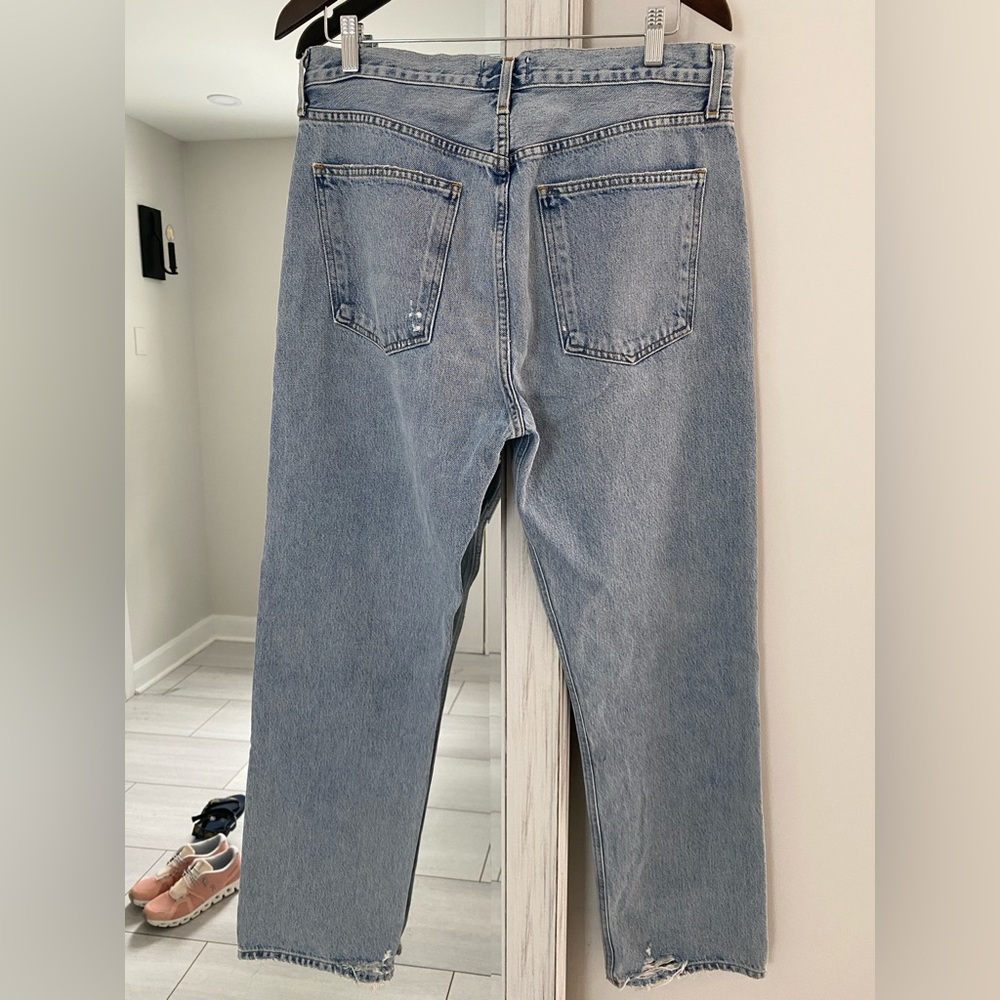 Agolde Blue Straight Leg Jeans - Picture 4 of 8